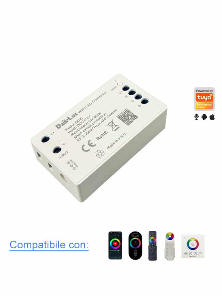 Controller Led WIFI RBG Compatibile con Telecomando e App Tuya D015 Immagine secondaria del prodotto