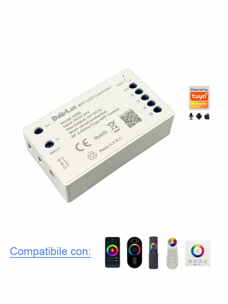 Controller Led WIFI RBGW Compatibile con Telecomando e App Tuya D016 Immagine secondaria del prodotto