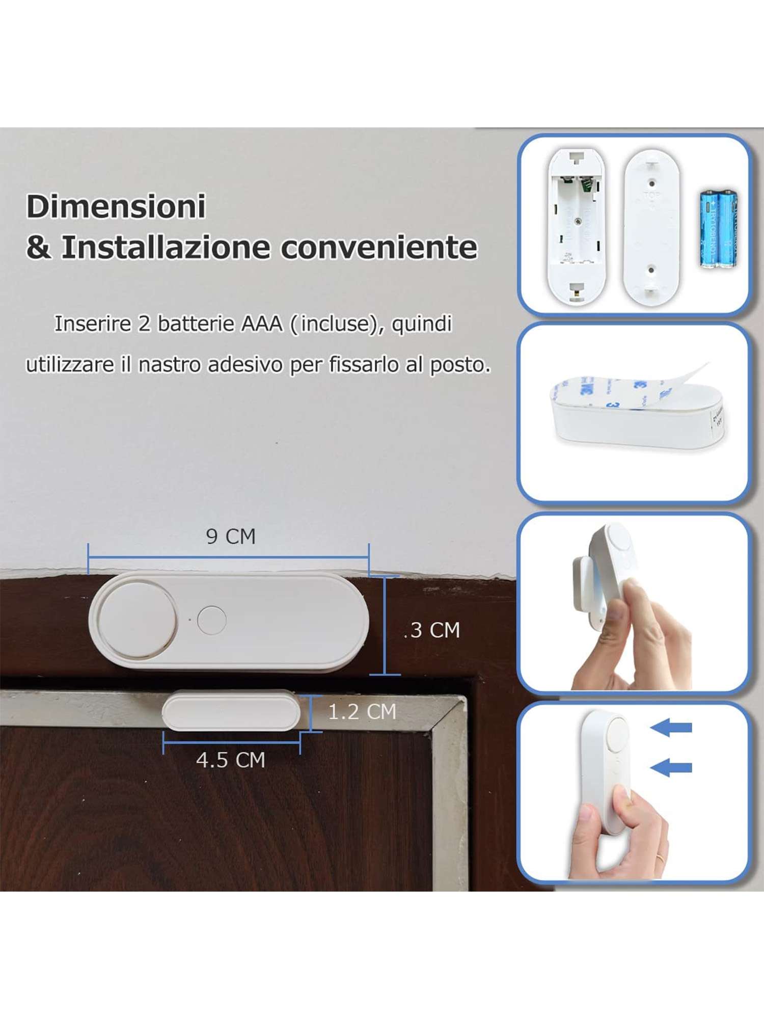 Sensore Porta Finestra con Sirena Smart WiFi ZX-D41