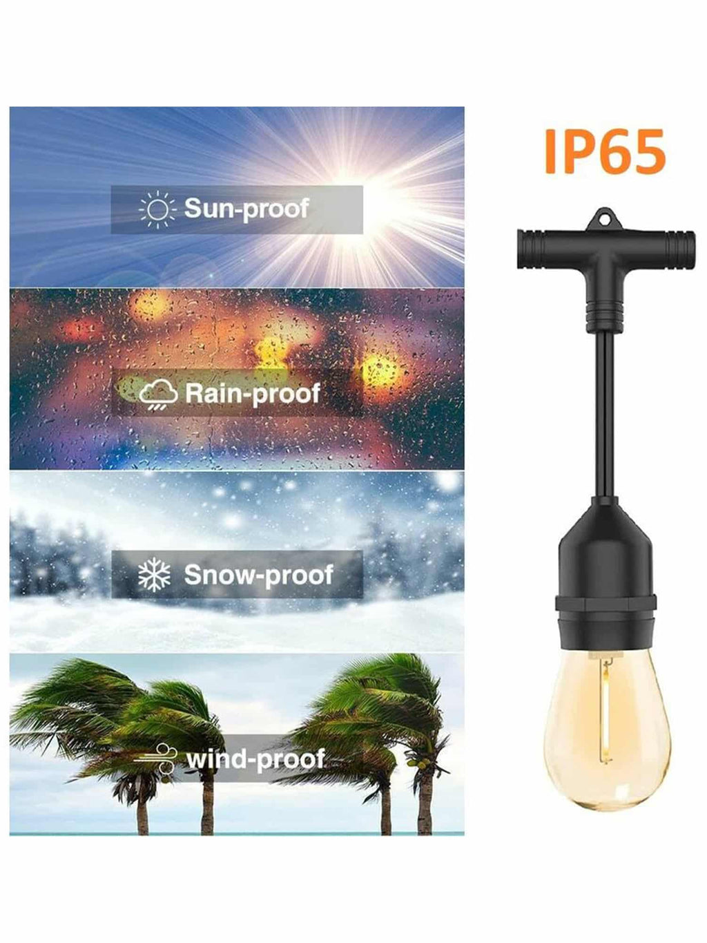 Catenaria LED per Esterno Solare IP65