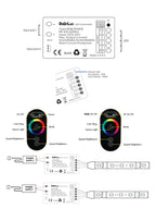 Controller LED RGB/RGBW 2 in 1 con telecomando RF TOUCH HX-D5