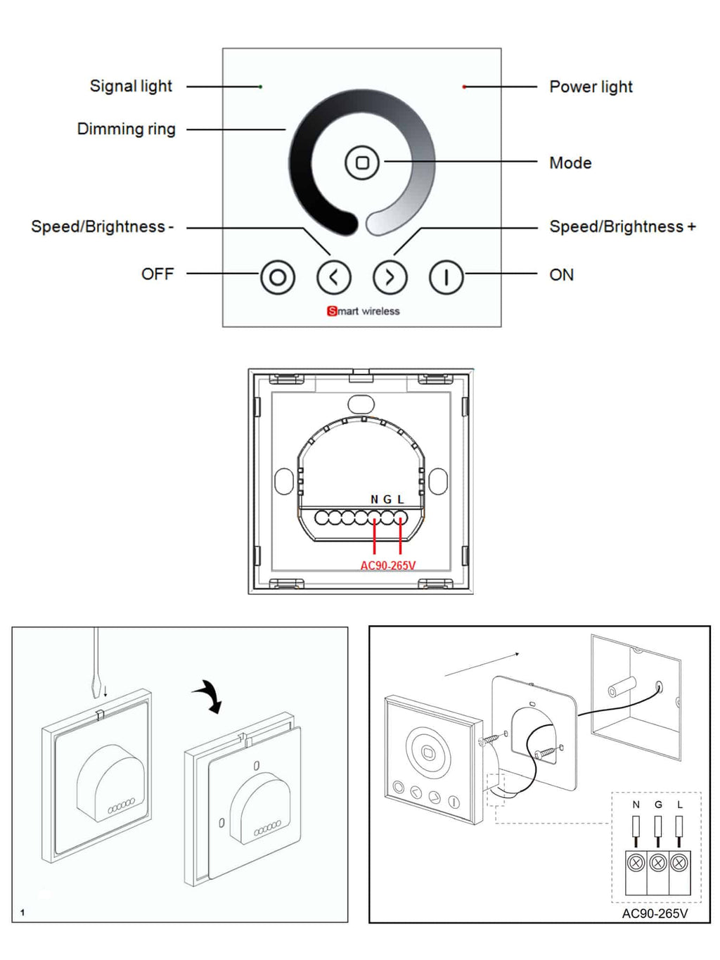 Telecomando da Parete DIM Full Touch 