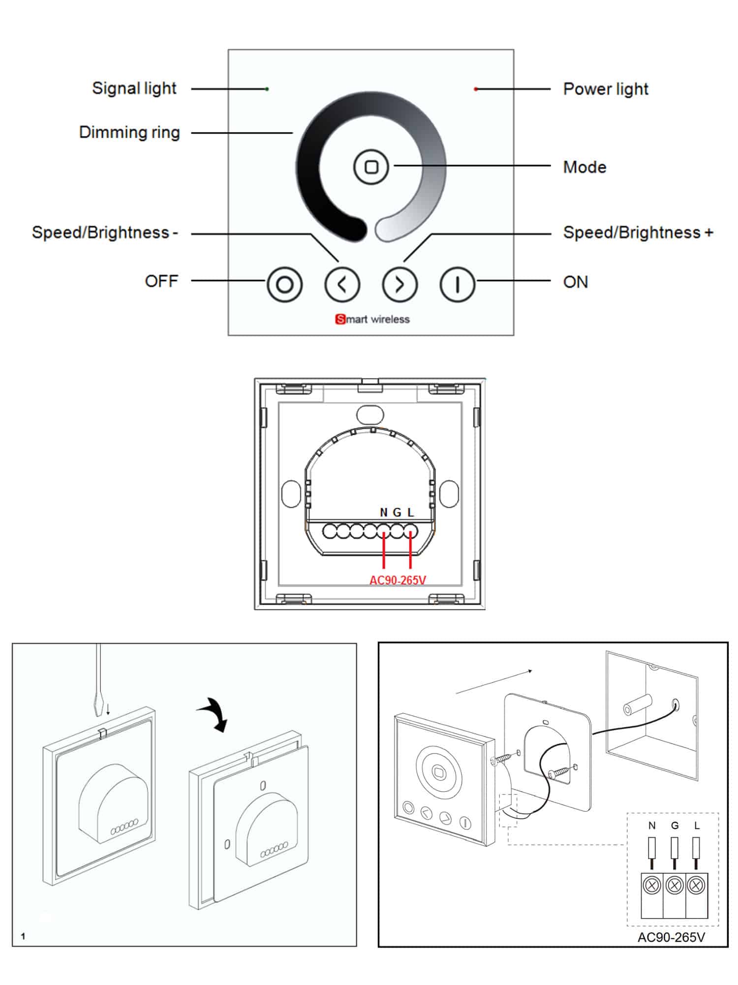 Telecomando da Parete DIM Full Touch 