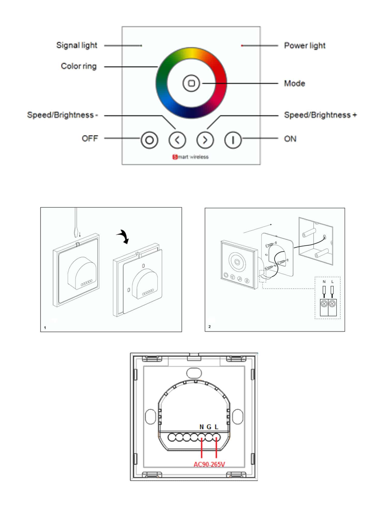 Telecomando da Parete RGB Full Touch
