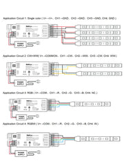 RF LED Controller Compatibile con Telecomando 4 in 1 DIM/CCT/RGB/RGBW