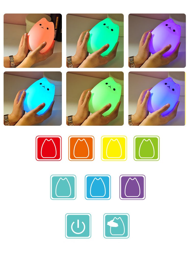 Silicone Luce Notturna 7 Colori Tap Control