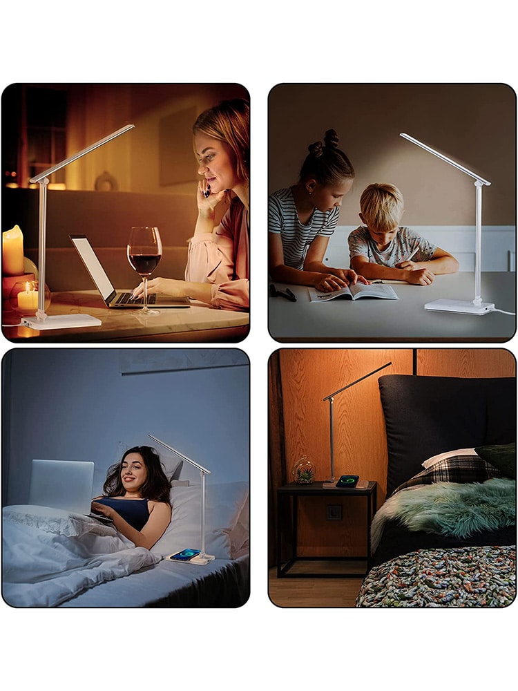 Lampada da Scrivania LED con Ricarica Wireless Protegge L'occhio 6.5w