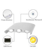 Applique LED da Parete Moderno 6LED IP44