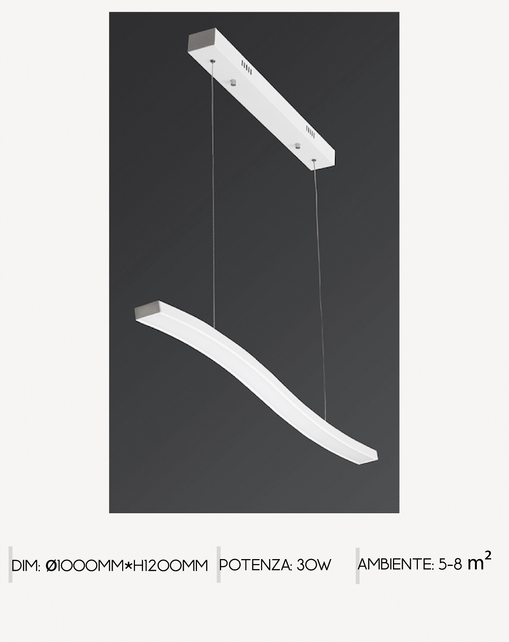 GIULIA ONDA 8007-1  Lampadario LED a Sospensione SMART Immagine secondaria del prodotto