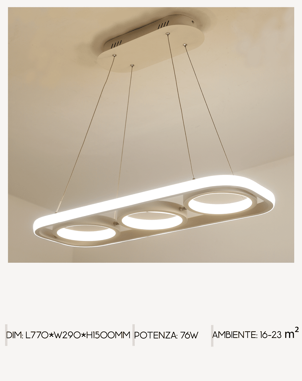 GIULIA 9005-3S Lampadario LED a Sospensione SMART