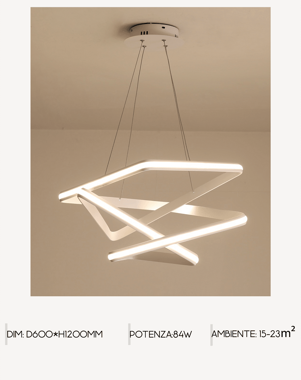 GIULIA FULMINE 9112 Lampadario LED a Sospensione SMART