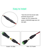 DC Connettore di Alimentazione Maschio Femmina con Cavo 4 pezzi