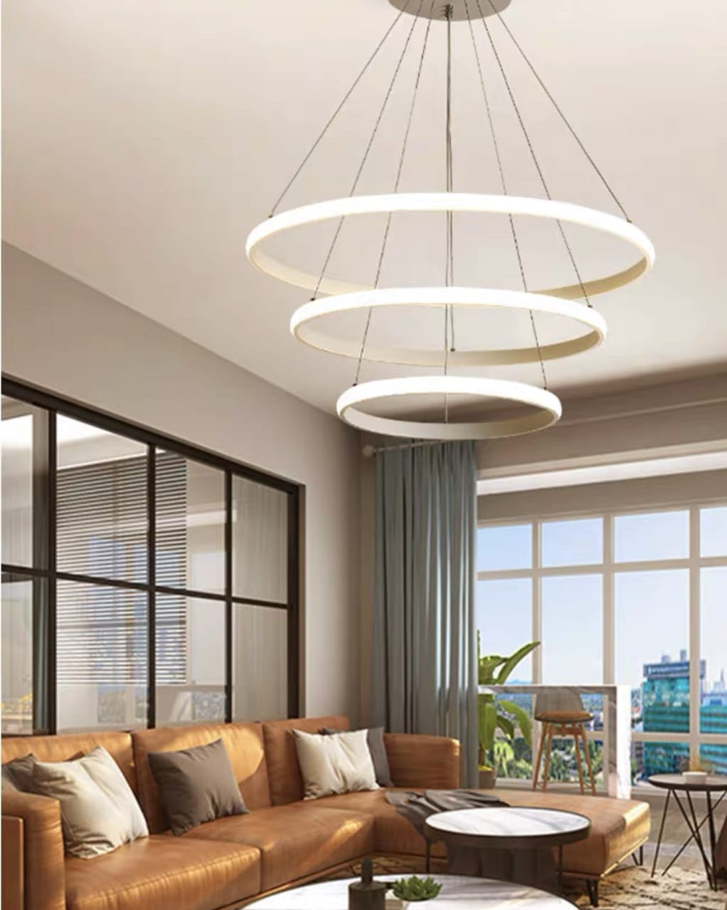 Lampadario Led 132 Watt Lampada A Sospensione Bianca 3 Anelli Con Cristalli In Acrilico Luce Calda 3000k 62387851 Lampadario Led 132 Watt Lampada A Sospensione Bianca 3 Anelli Con Cristalli In Acrilico Luce Calda 3000k 62387851