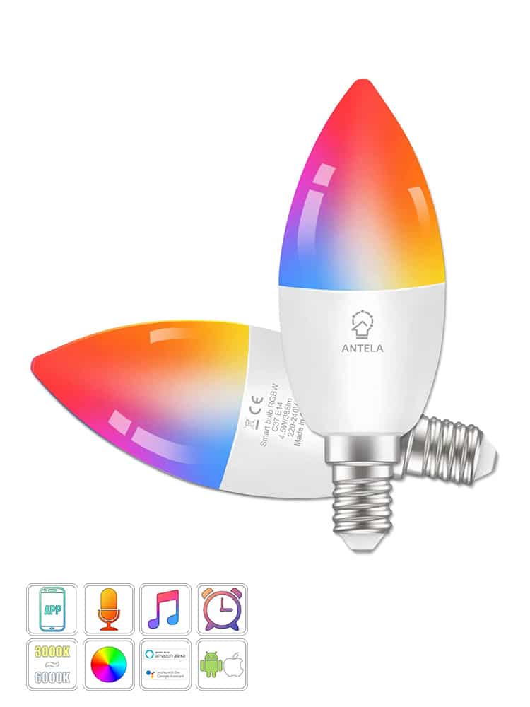 Lampadine LED Smart Inteligente WiFi C37 10W RGB & 2700K-6500K E14 Immagine principale del prodotto