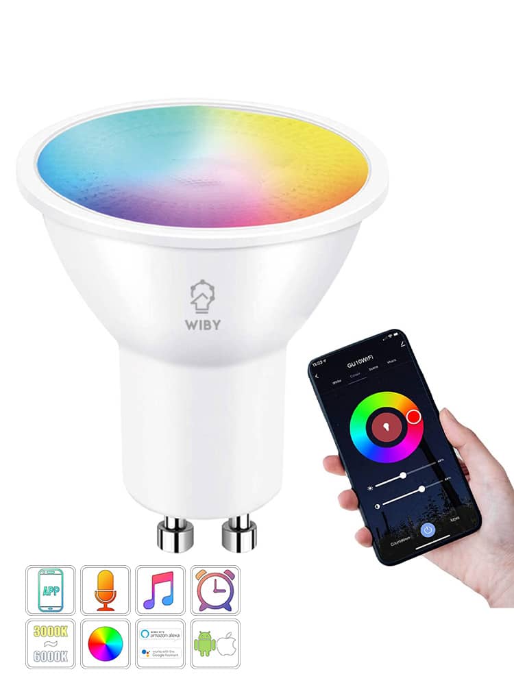 Lampadine LED Smart Inteligente WiFi GU10 4.7W RGB & 2700K-6500K 