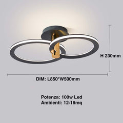 Lampadario LED a sospensione Giulia con Controller e APP 90cm 100w 9225-4