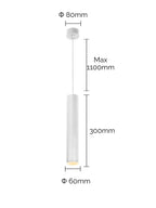 Pendente Led Tubo Evo Nero/Bianco 5w