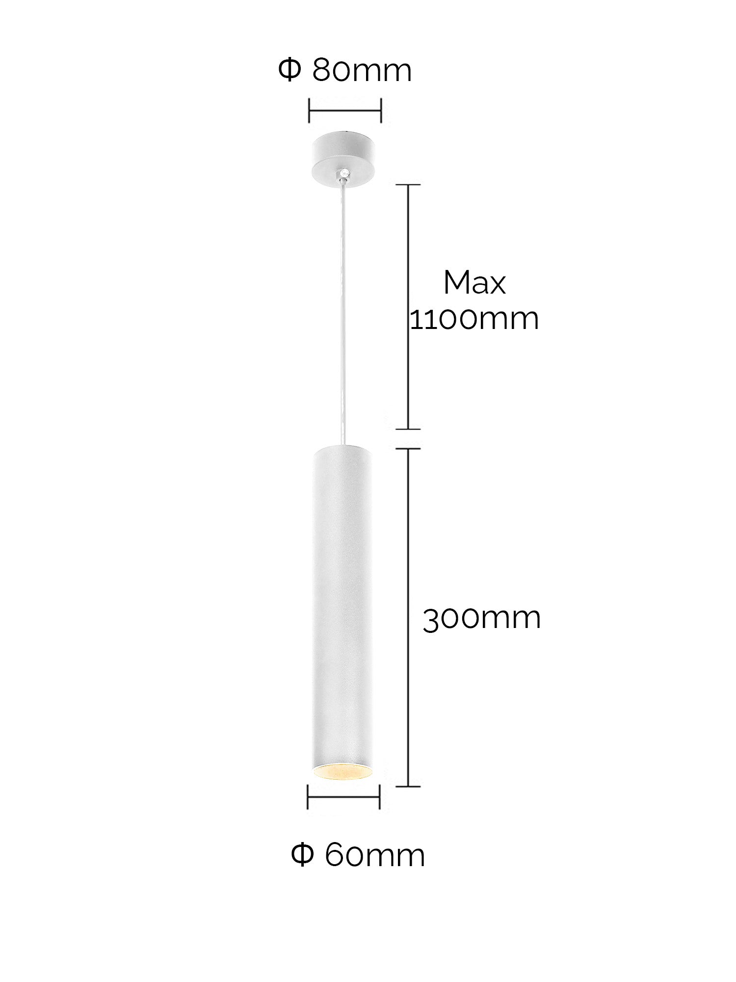 Pendente Led Tubo Evo Nero/Bianco 5w