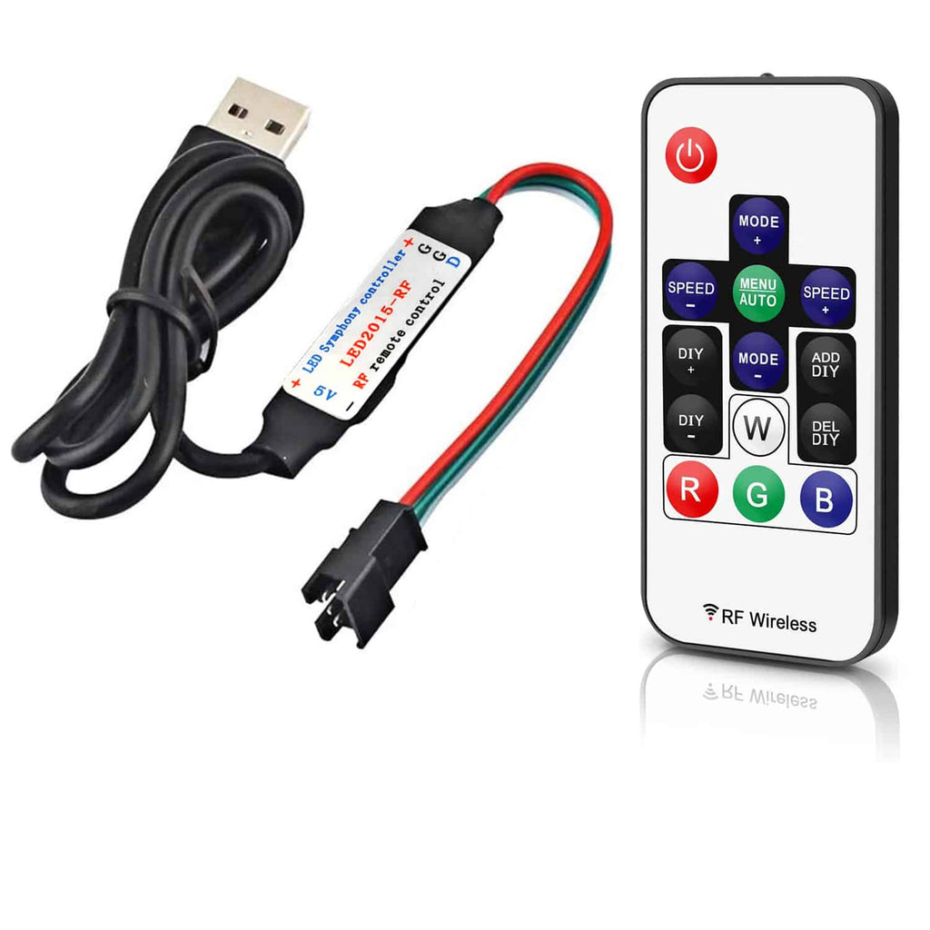 RGB IC LED Controller USB con Telecomanda 14Key – Luminia Led