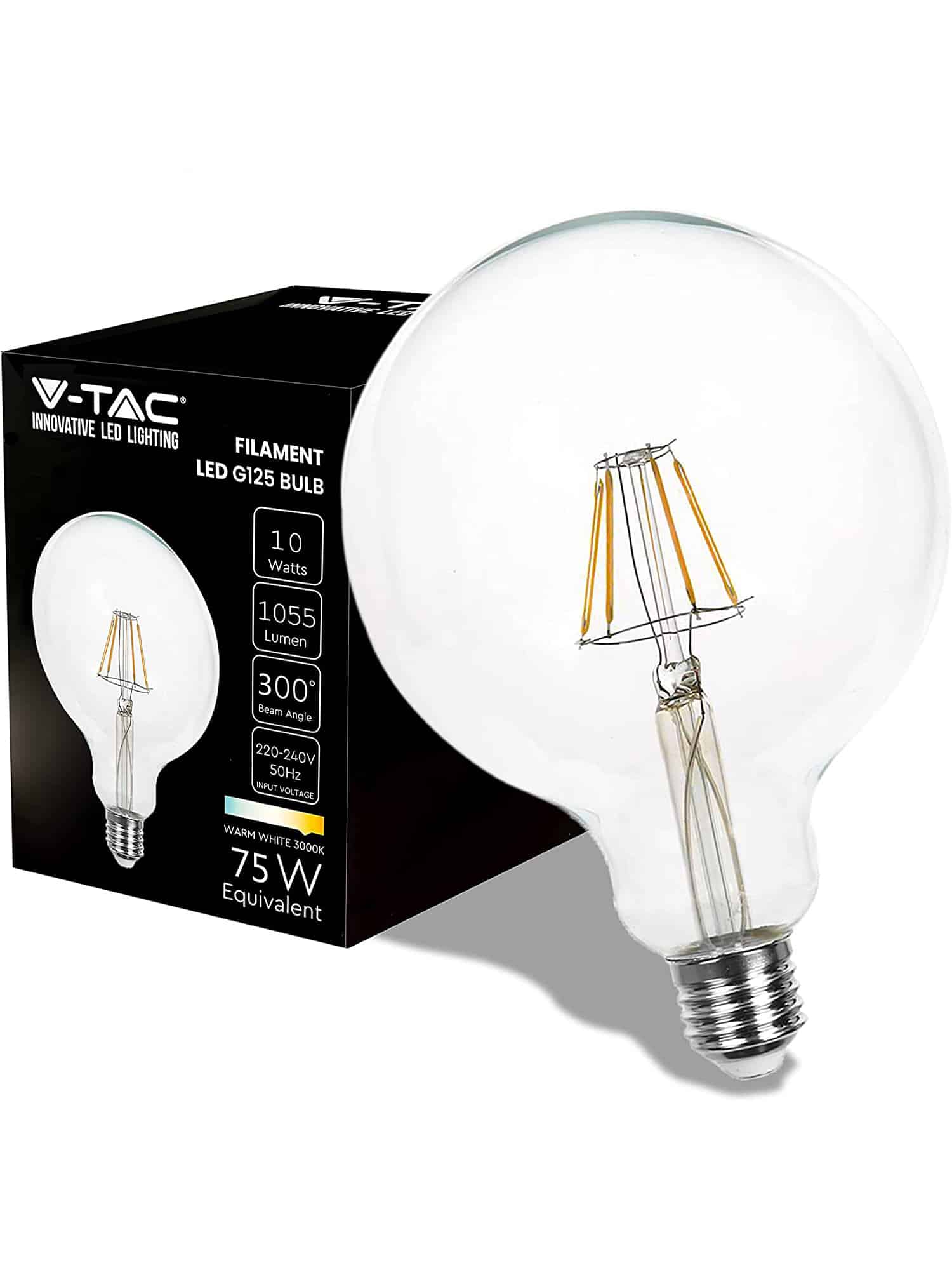 LAMPADINA FILAMENTO G125 10W E27 3000K Immagine principale del prodotto